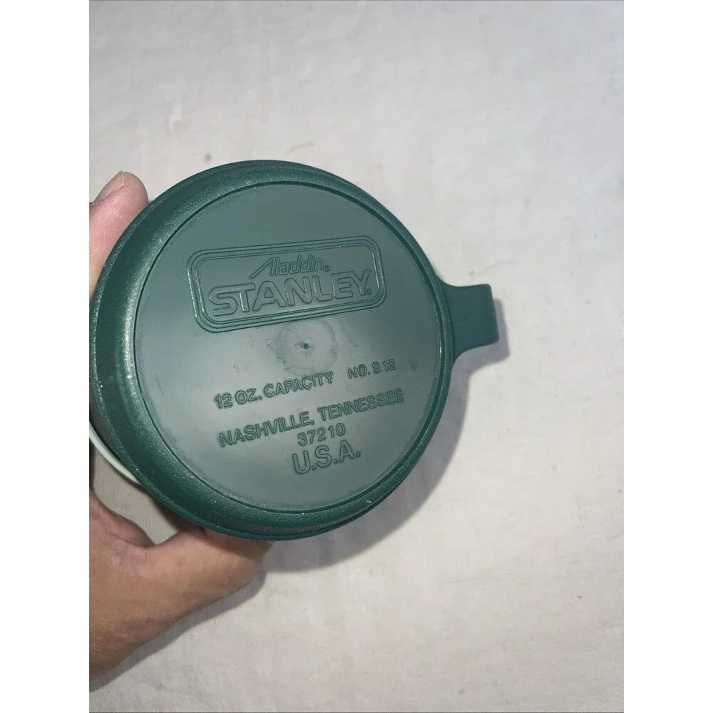 Vintage Aladdin Stanley 12 oz Insulated Coffee Cup Mug No. S12 Green Made in USA